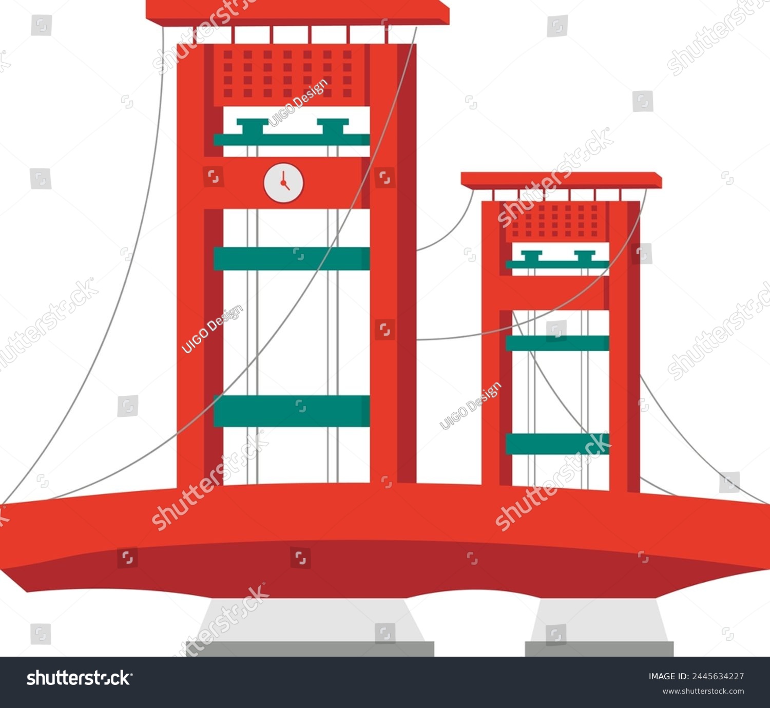 SVG of Ampera Bridge Indonesia Landmark Illustration svg