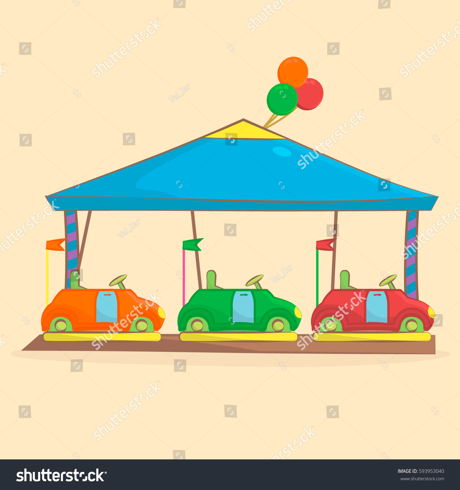 Amusement Park Playground Icon Cartoon Style Stock Vector Royalty Free