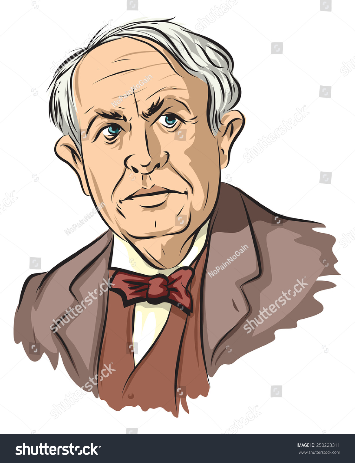 American Scientist Inventor Thomas Edison Stock Vector 250223311 ...