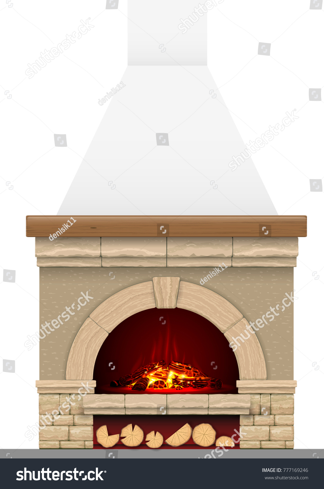 Ancient Brick Hearth Fire Brick Arch Royalty Free Stock Image