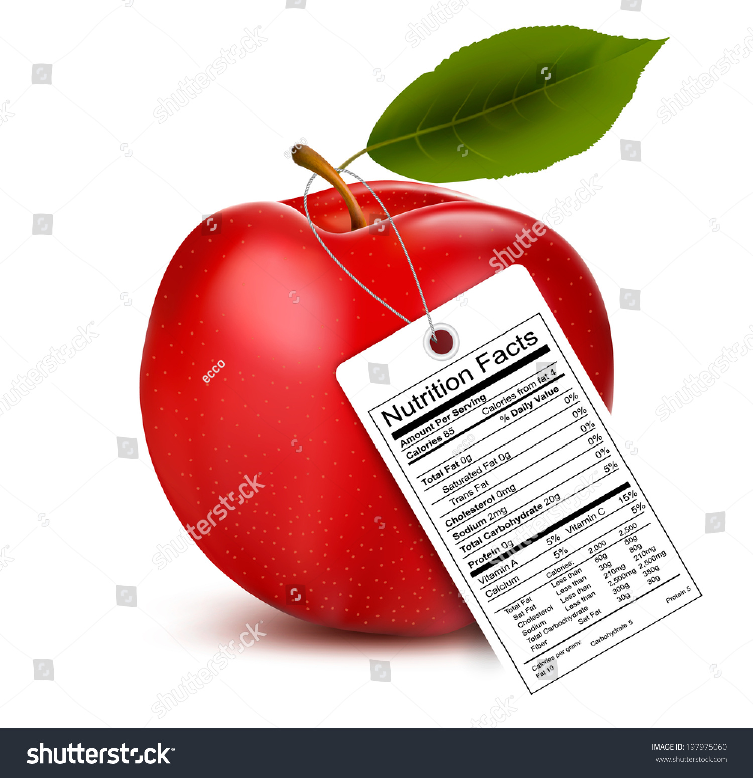 Apple Nutrition Facts Label Vector Stock Vector (Royalty Free) 197975060