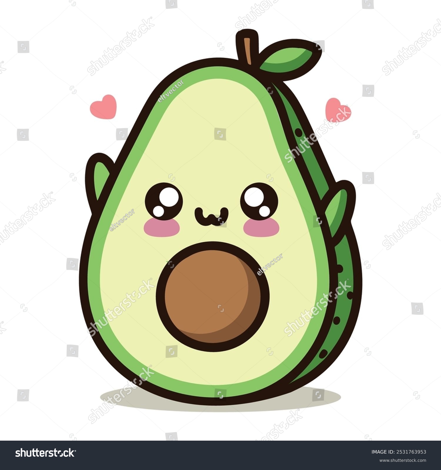 recommend clip art: An avocado with a heart on its face