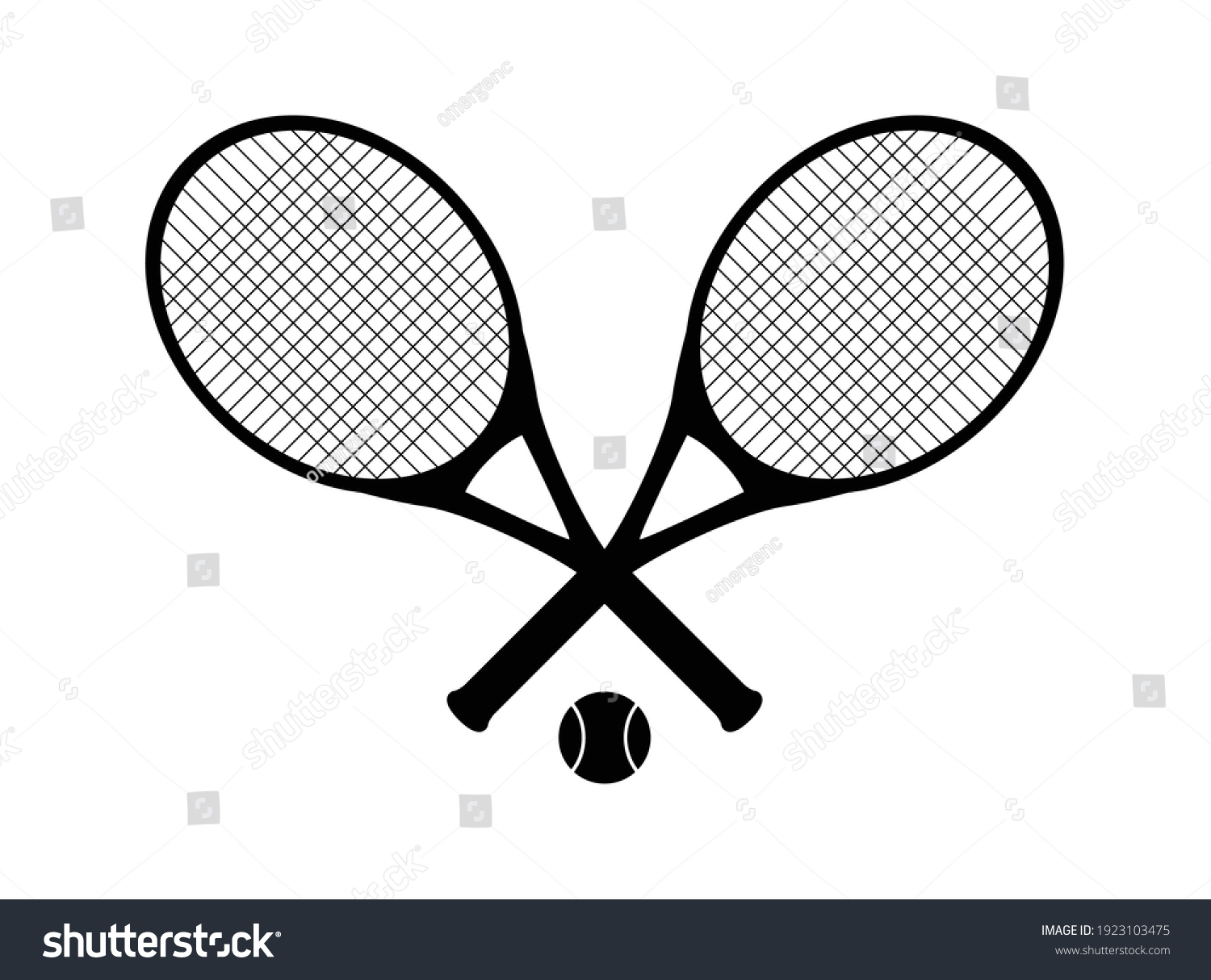 Editable Vector Illustration Tennis Rackets Black Stock Vector (Royalty ...