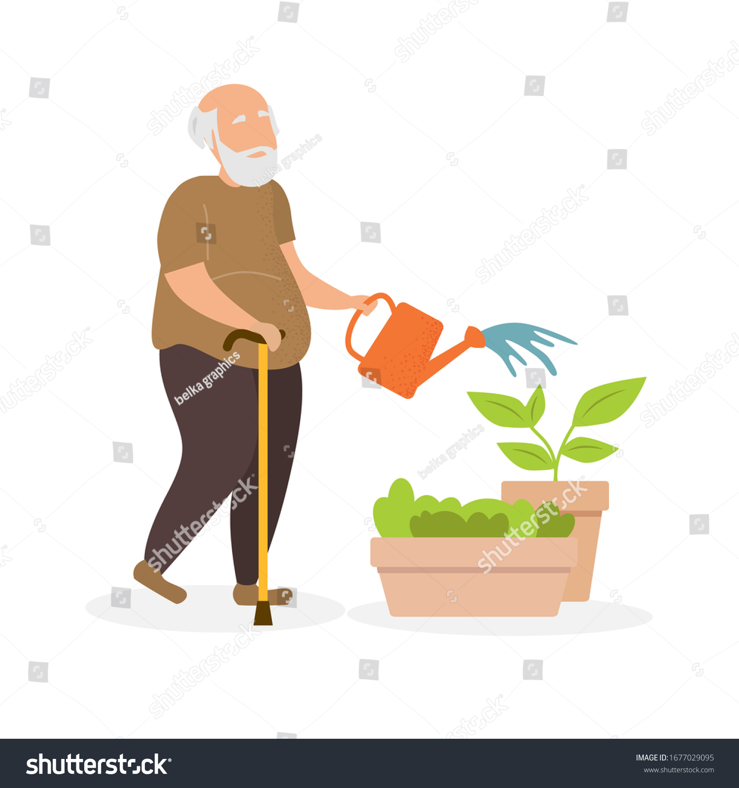 Old man gardening Stock Vectors, Images & Vector Art | Shutterstock