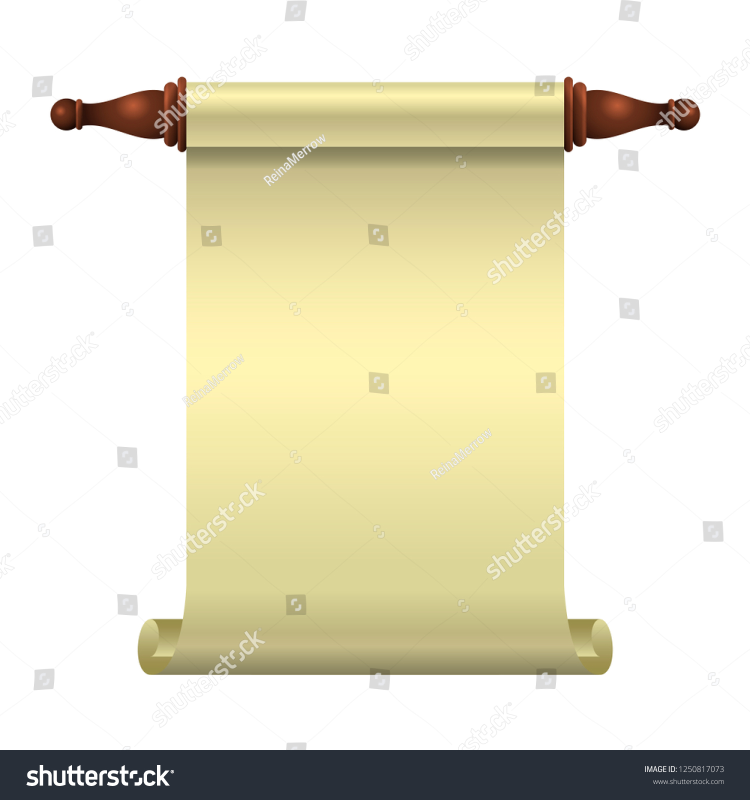 Empty Scroll Opened Scroll Unrolled Vertically Stock Vector (Royalty ...