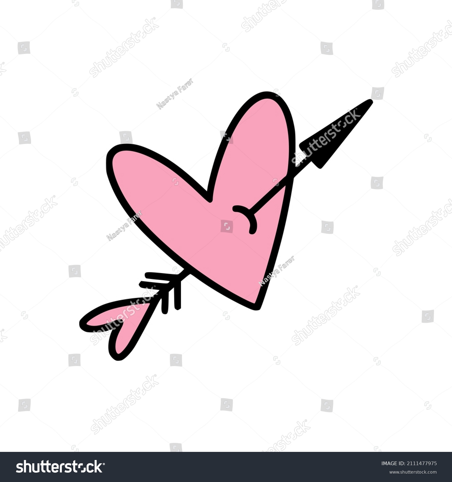 SVG of An icon of the cute heart with arrow in it.  svg