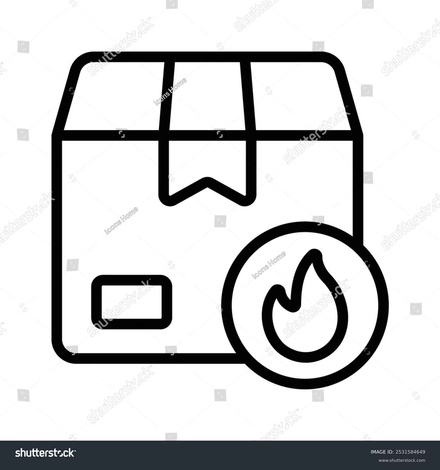 recommend clip art: An icon representing flammable delivery, indicating hazardous materials during transportation