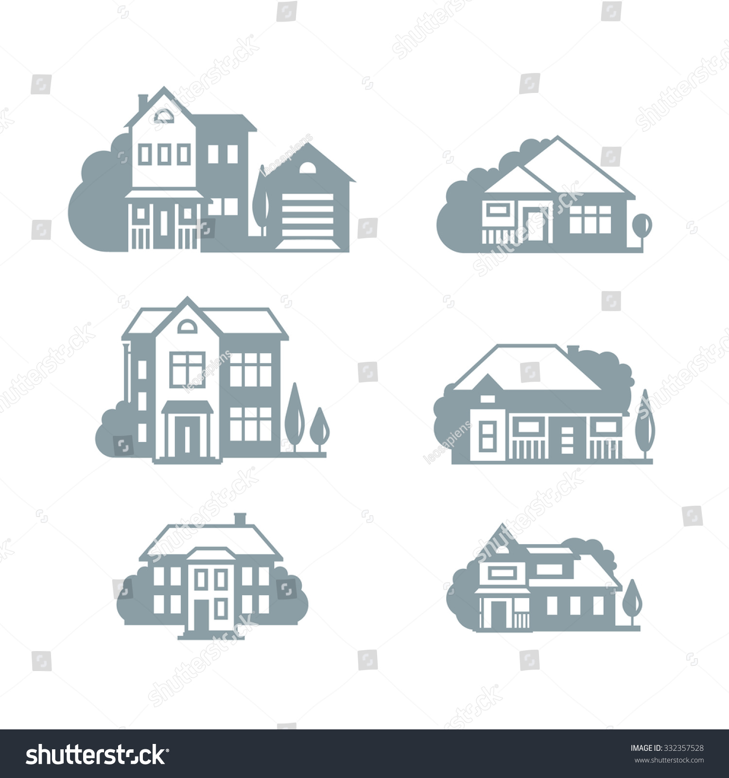 Icon Set One Color Houses Eps Stock Vector 332357528 - Shutterstock Icon Set One Color Houses Eps Stock Vector 332357528 - Shutterstock