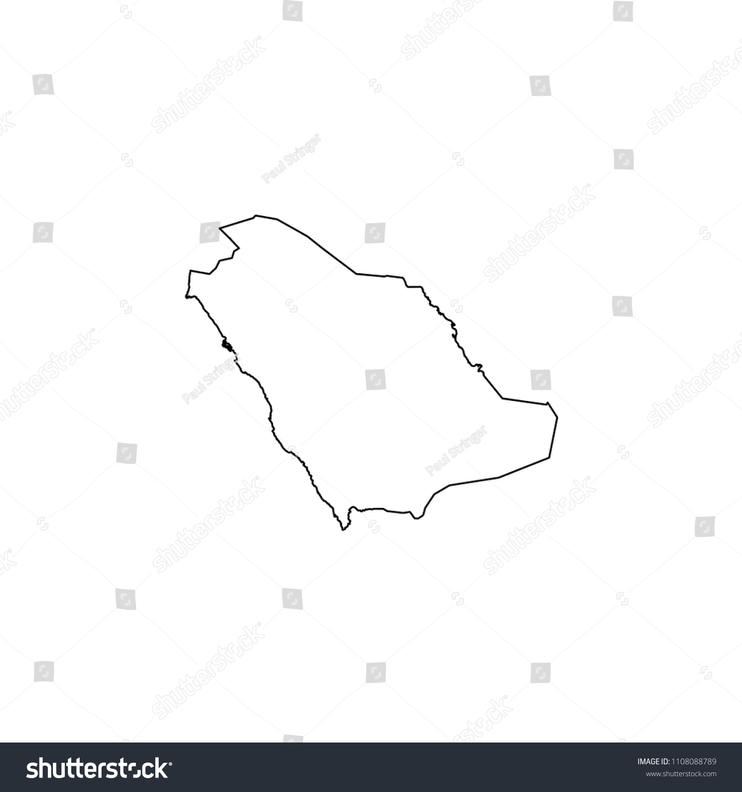 Illustrated Country Shape Saudi Arabia Stock Vector (Royalty Free ...