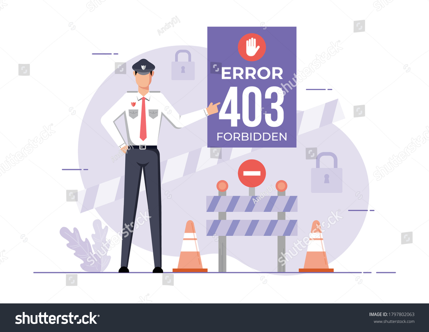 SVG of An illustration for page 403 Error forbidden site. Connection error Access Denied. svg
