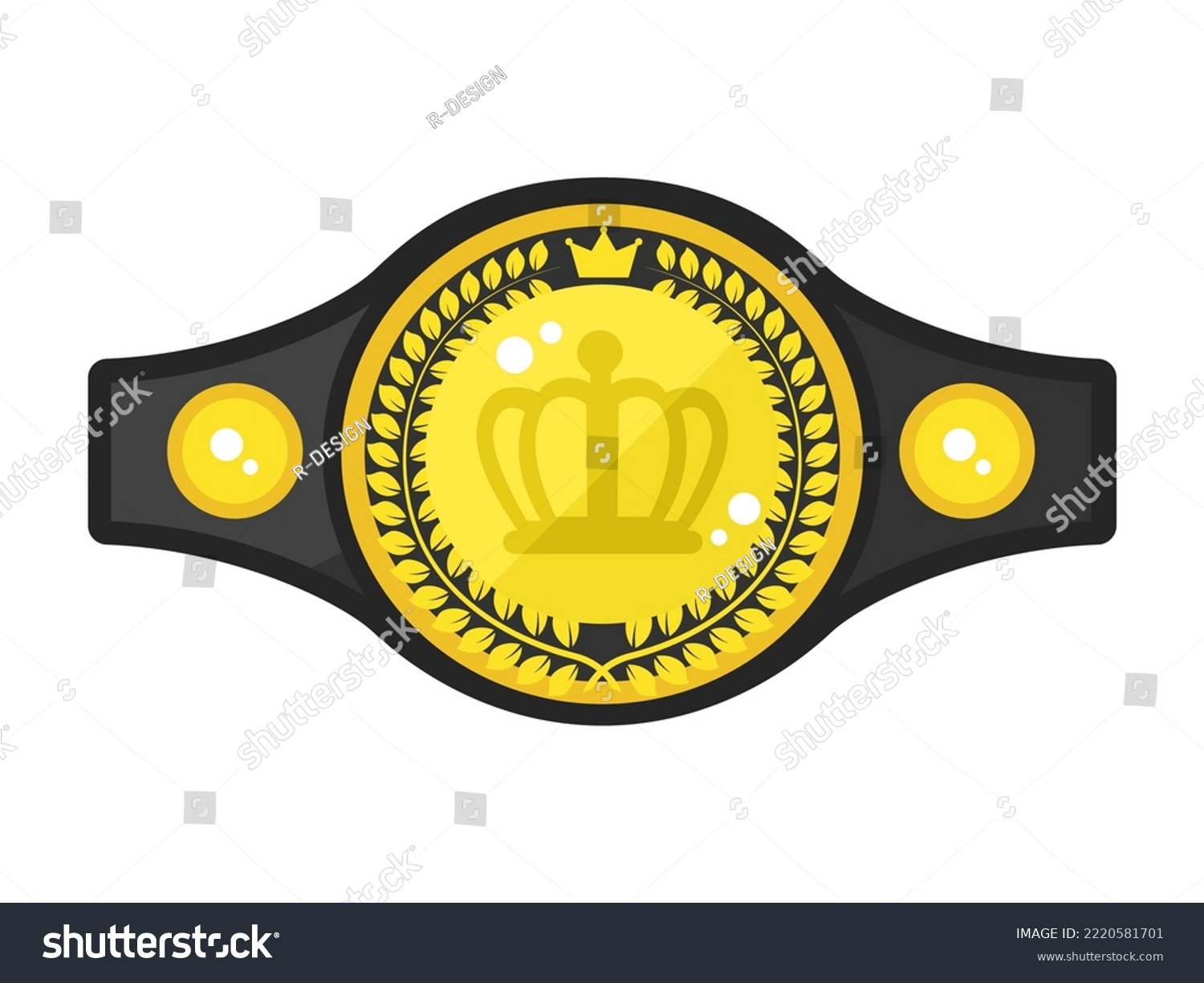 SVG of An illustration of a black championship belt with a crown mark. svg