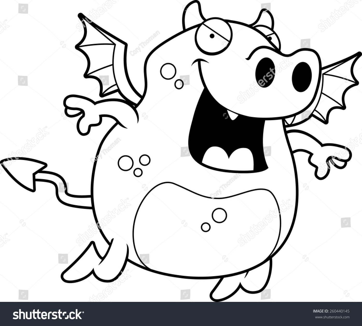 Illustration Cartoon Devil Flying Smiling Stock Vector (Royalty Free ...