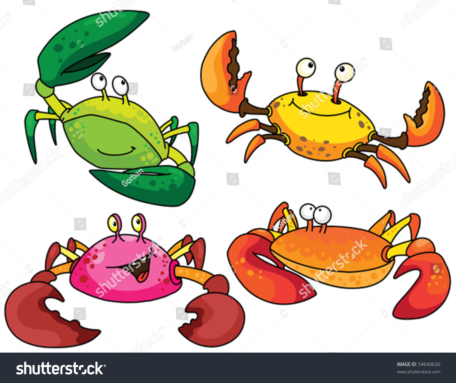 Illustration Funny Crabs Stock Vector 54640630 - Shutterstock