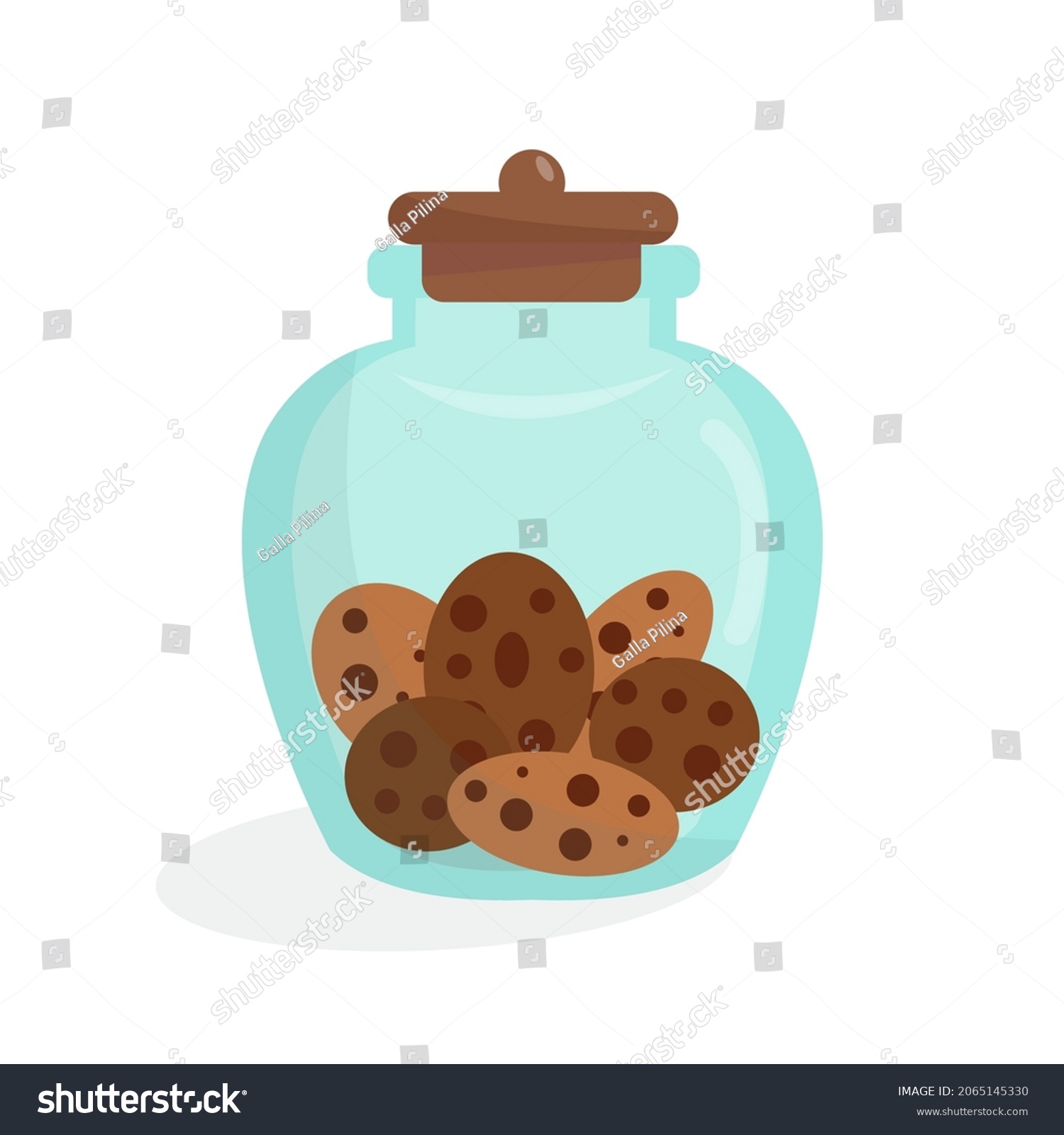 Illustration Glass Jar Filled Chocolate Chip Stock Vector (Royalty Free ...