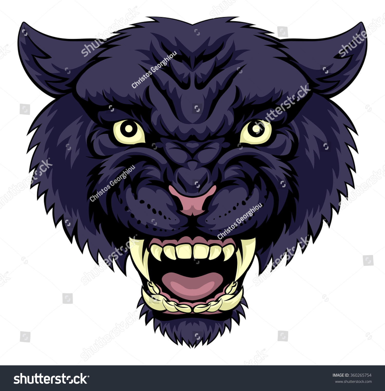 Illustration Mean Powerful Black Panther Animal Stock Vector (Royalty ...