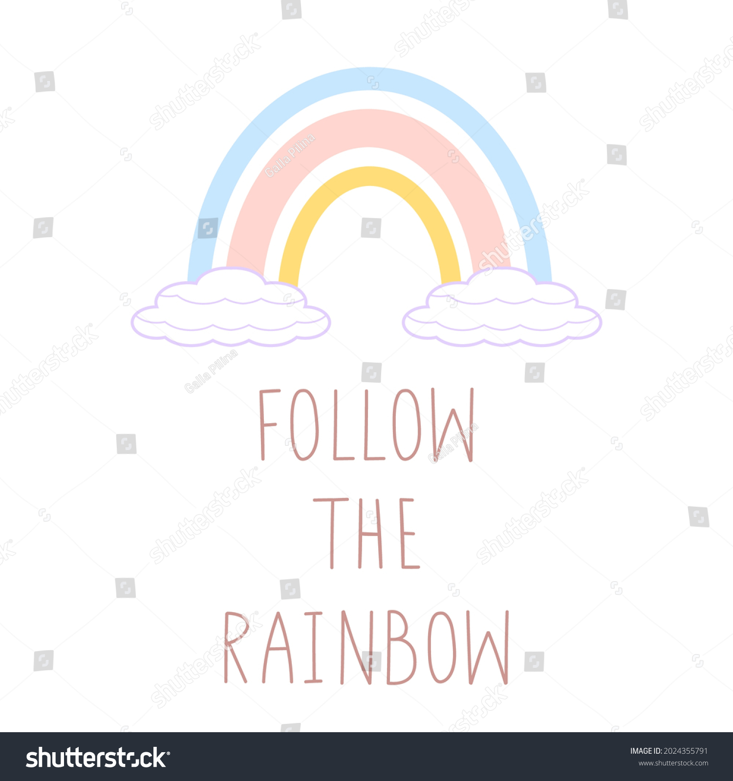 Illustration Rainbow Motivational Quote Follow Rainbow Stock Vector ...