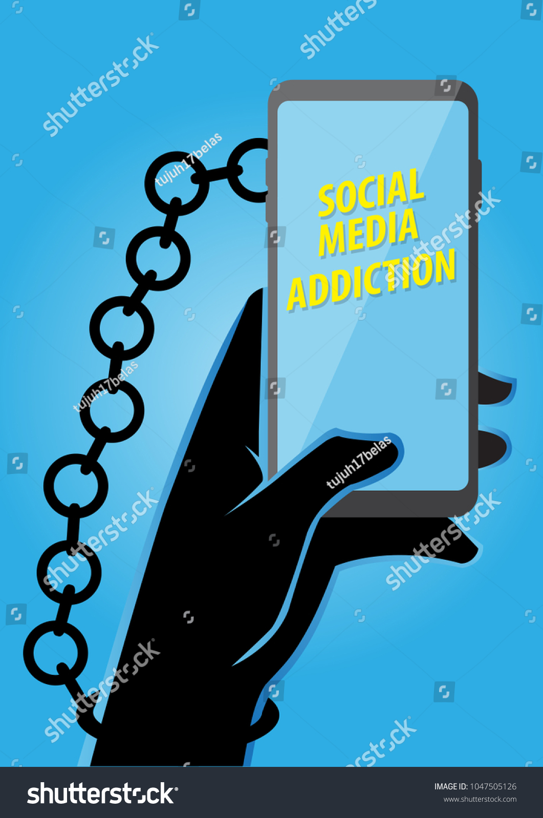 Illustration Addiction Social Media Stock Vector Royalty Free