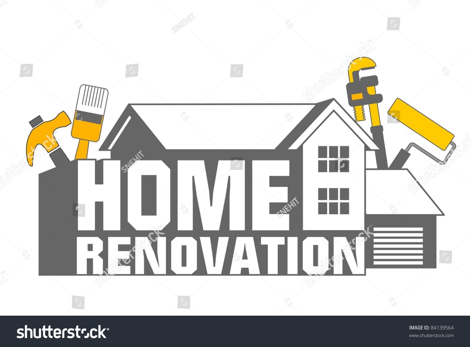 Illustration Home Renovation Icon Tools Stock Vector 84139564 ...