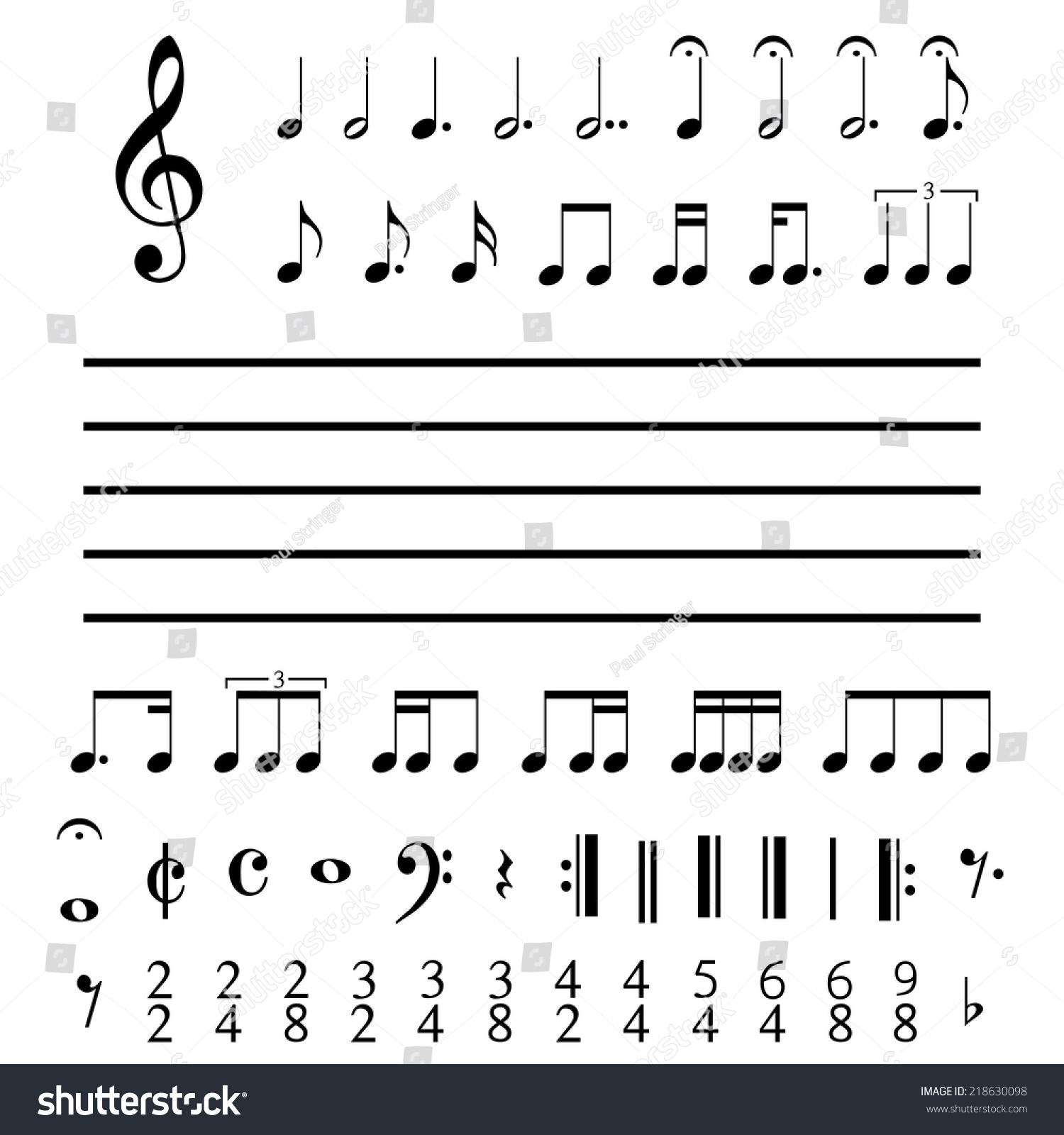 illustration-musical-notes-numbers-stock-vector-royalty-free-218630098