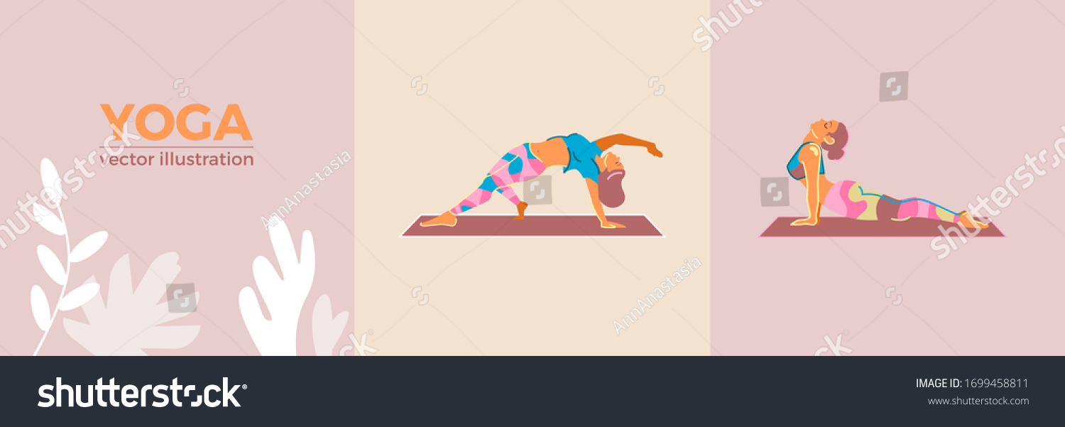 Illustration Two Yoga Poses Represents Hamstring Stock Vector Royalty Free 1699458811 