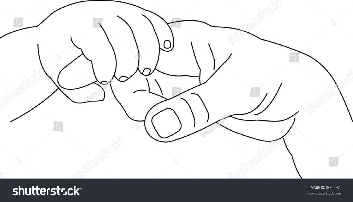 Image Child Holding His Fathers Hand Stock Vector 8662981 ...