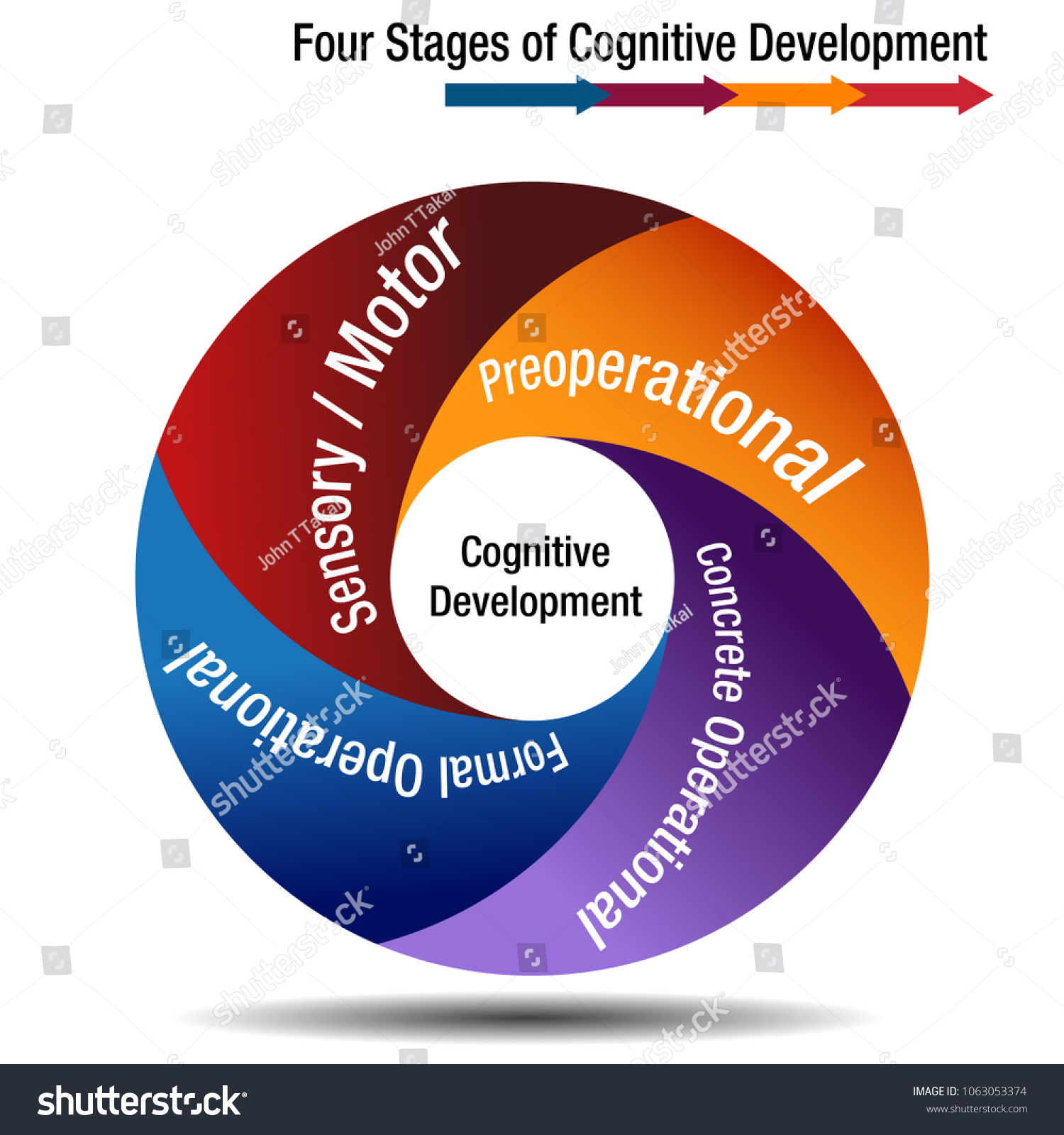 Image Four Stages Cognitive Development Chart Stock Vector (Royalty ...