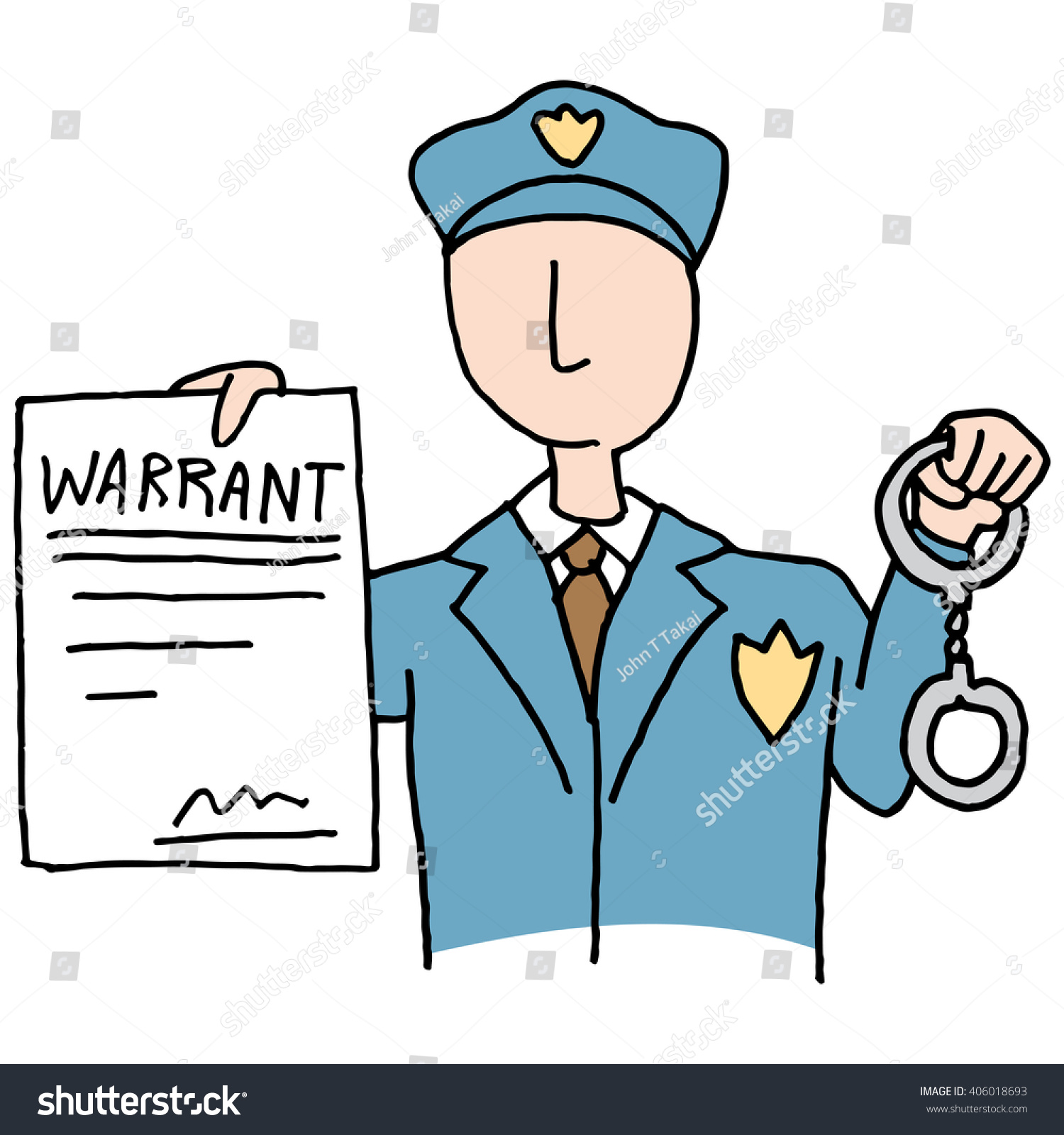 Image Police Officer Holding Arrest Warrant Stock Vector 406018693 ...