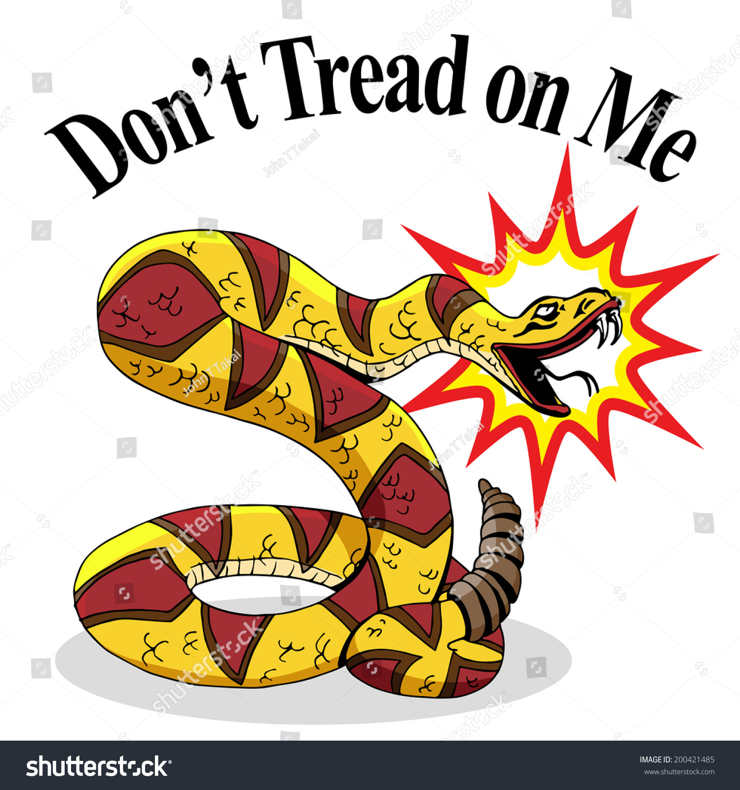 SVG of An image of a rattlesnake with don't tread on me text. svg