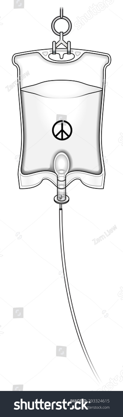 Intravenous Iv Drip Fluid Bag Filled Stock Vector (Royalty Free ...