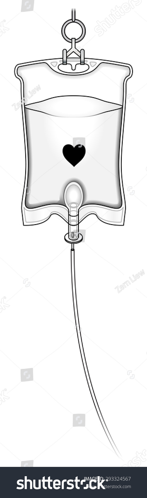 Intravenous Iv Drip Fluid Bag Filled Stock Vector (Royalty Free ...