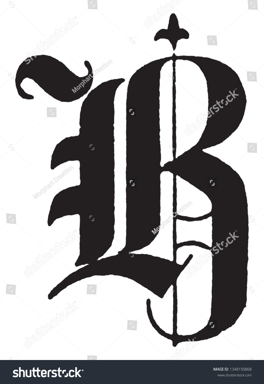 Old English Letter B Title Text Stock Vector (Royalty Free) 1348150868 ...