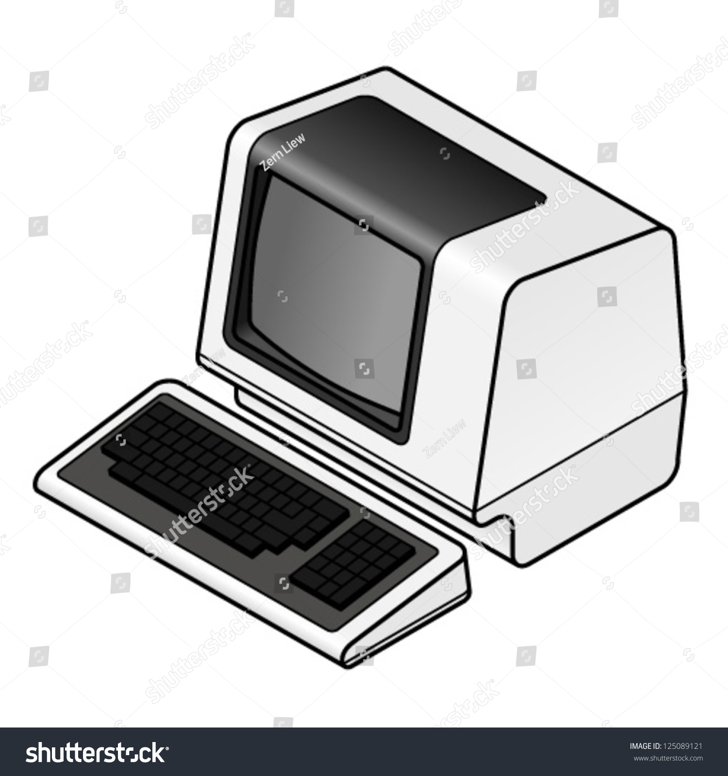 Oldfashioned Computer Terminal Crt Screen Stock Vector (Royalty Free ...