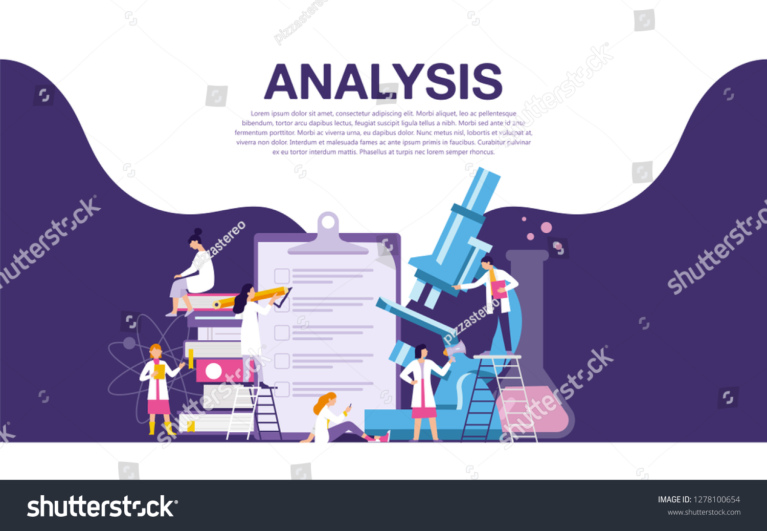 Analysis Research Laboratory Vector Illustration Concept Stock Vector Analysis Research Laboratory Vector Illustration Concept Stock Vector