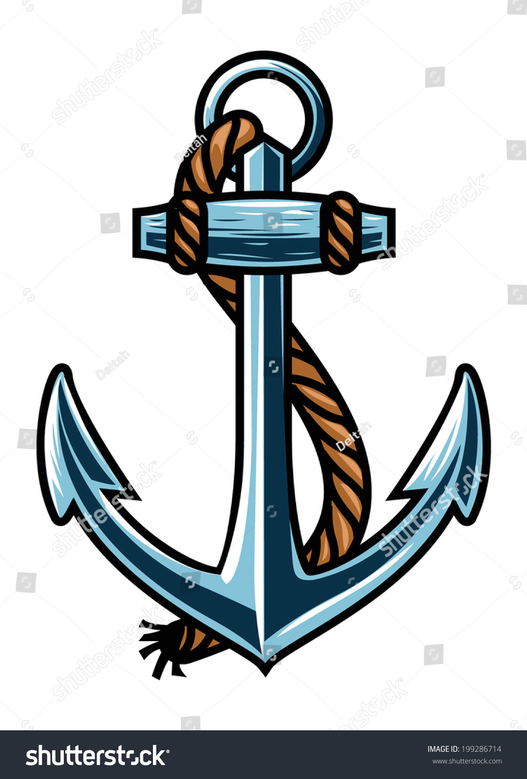 Anchor Rope Design Stock Vector (Royalty Free) 199286714