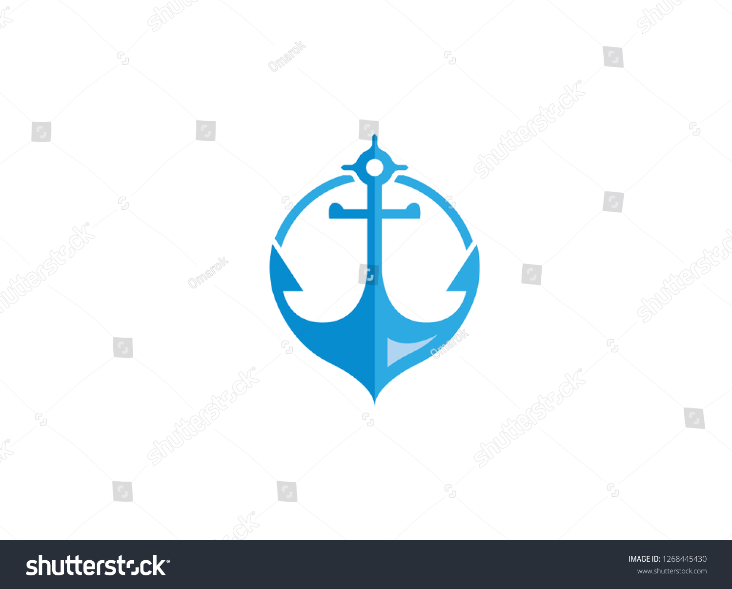 Anchor Blue Logo Stock Vector (Royalty Free) 1268445430 Shutterstock