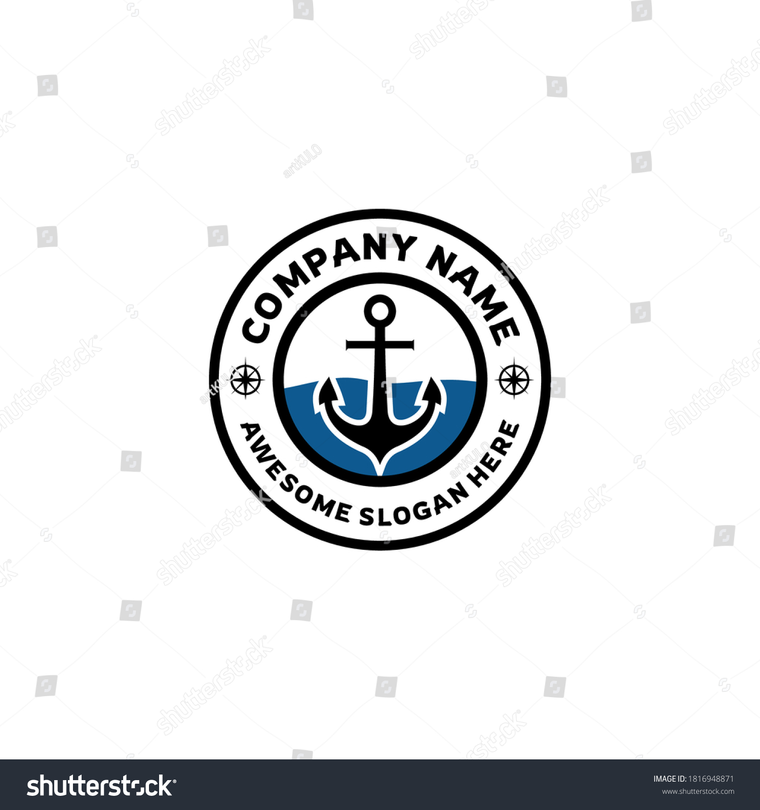 Anchor Logo Badgestampemblem Inspiration Cruise Logo Stock Vector ...