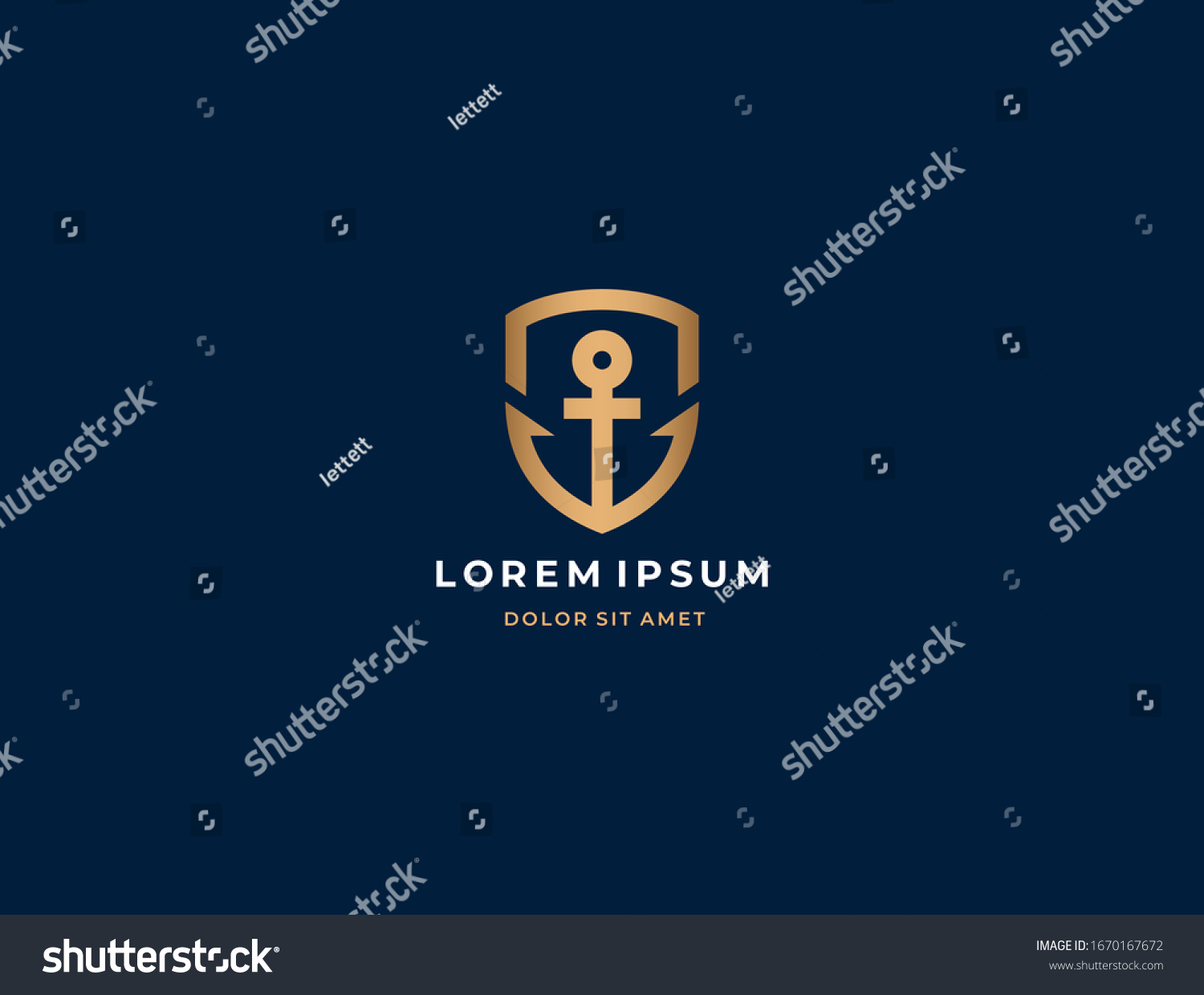 SVG of Anchor logo icon design template. Business symbol or sign. Line anchor shield luxury logotype. Vector illustration. svg