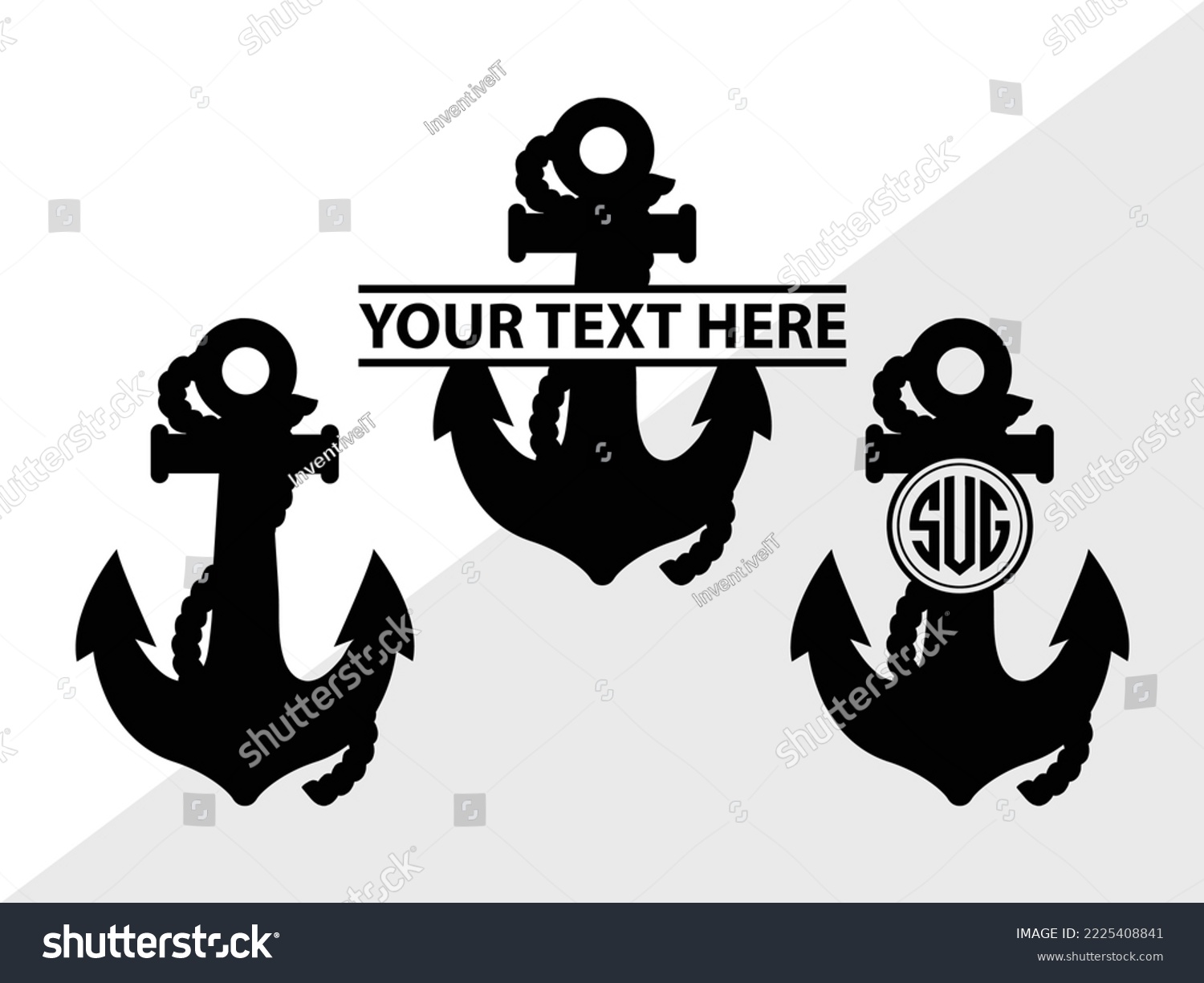 SVG of Anchor Monogram Printable Vector Illustration svg