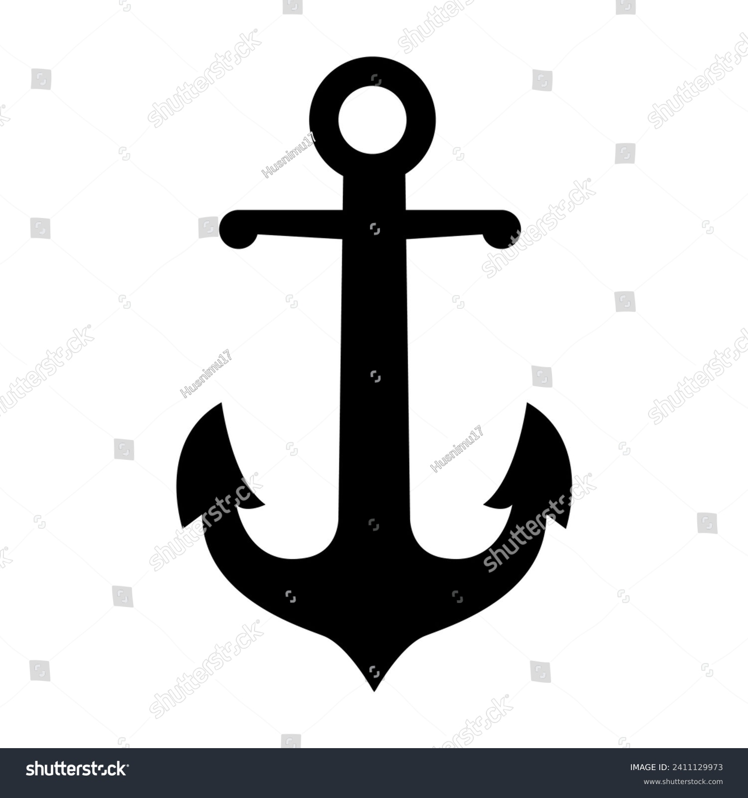 SVG of Anchor Nautical Vector Illustration isolated in white. svg