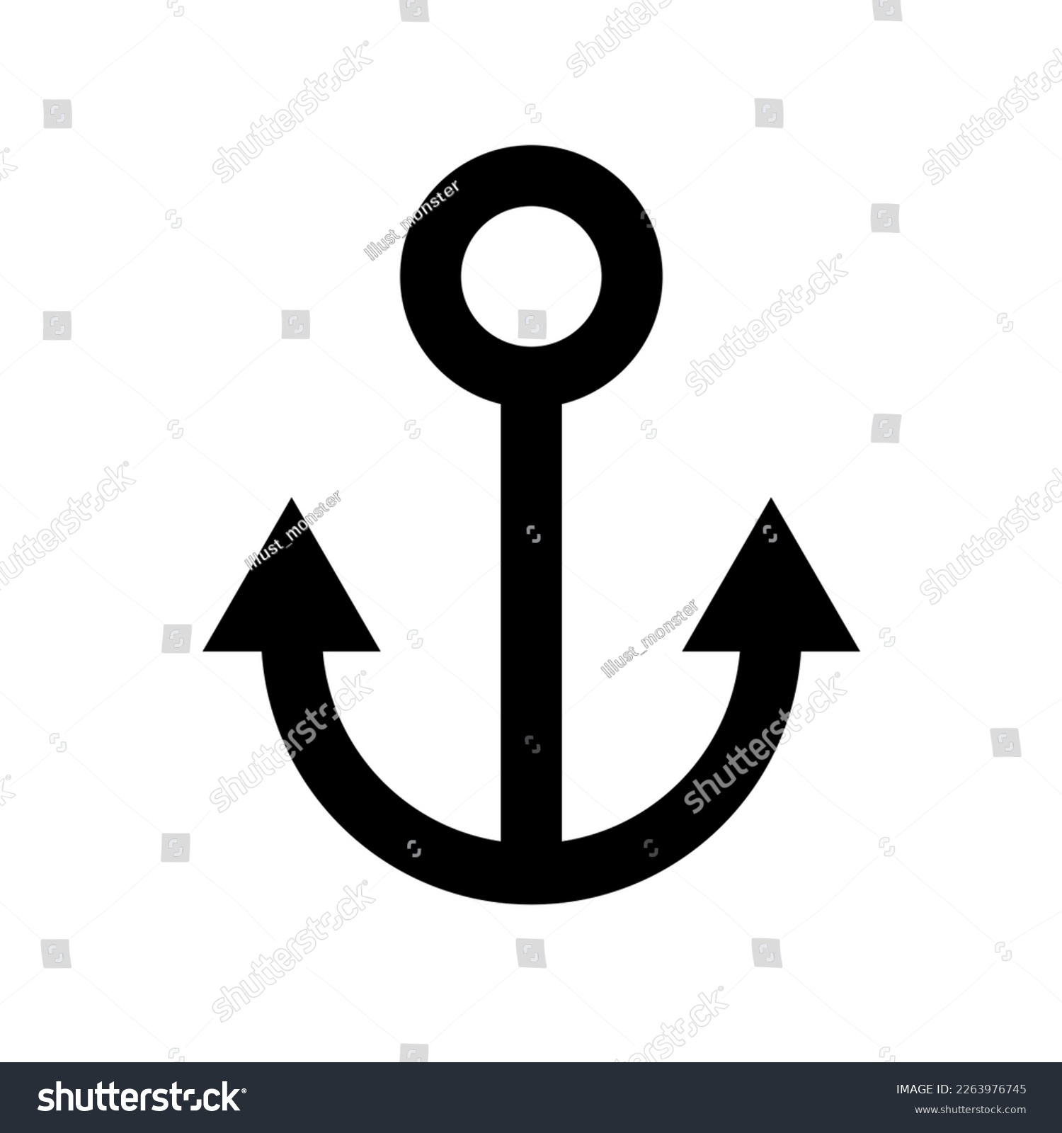SVG of Anchor silhouette icon. Sea anchor. Vector. svg