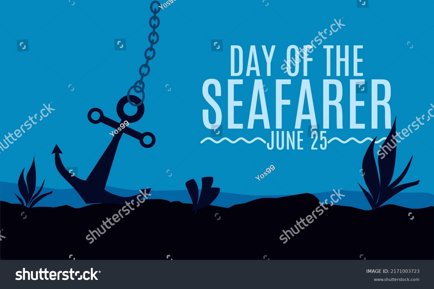 Anchor Silhouette Under Sea Stock Vector (Royalty Free) 2171003723 ...