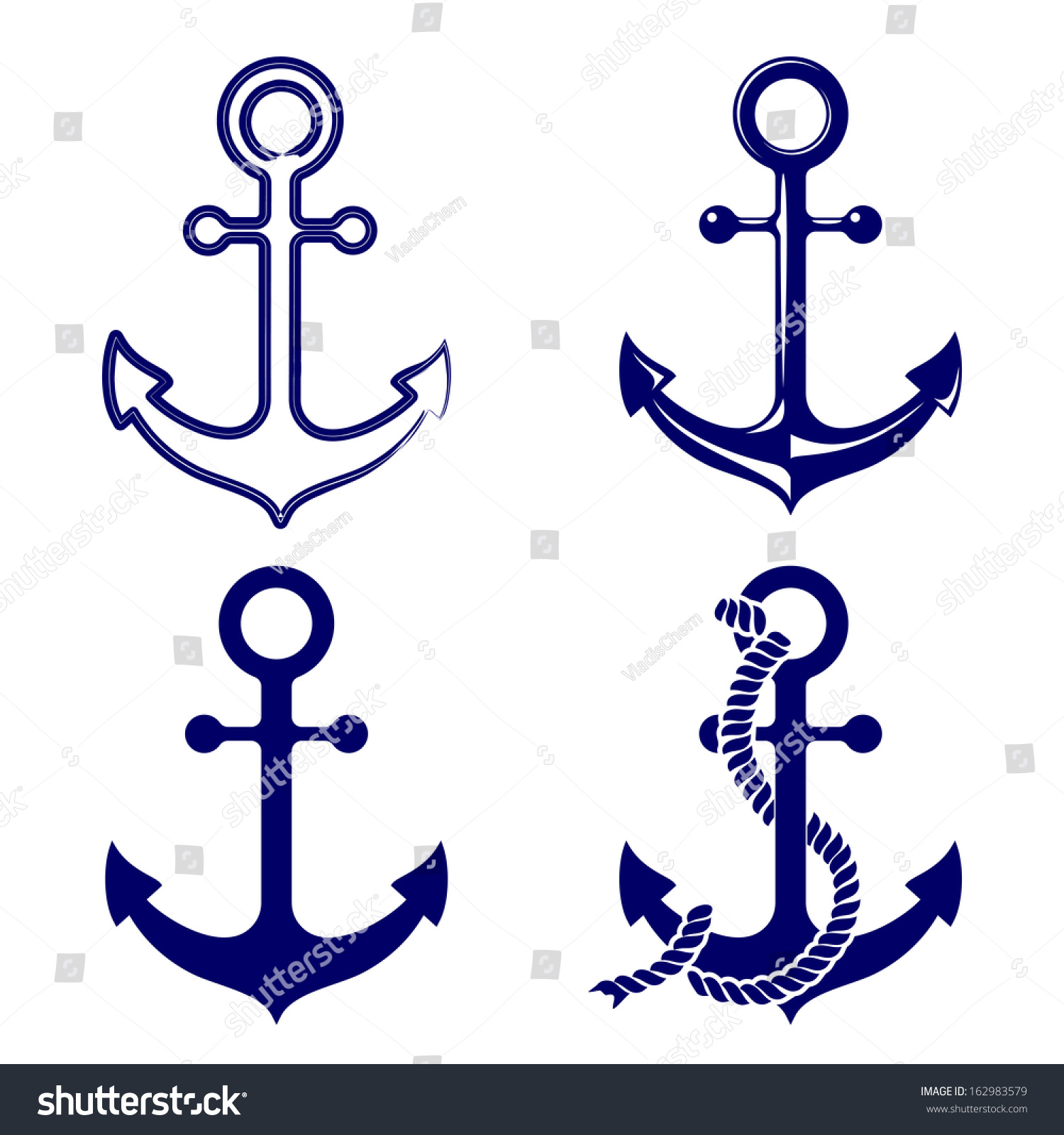 SVG of anchor symbols set vector  illustration svg