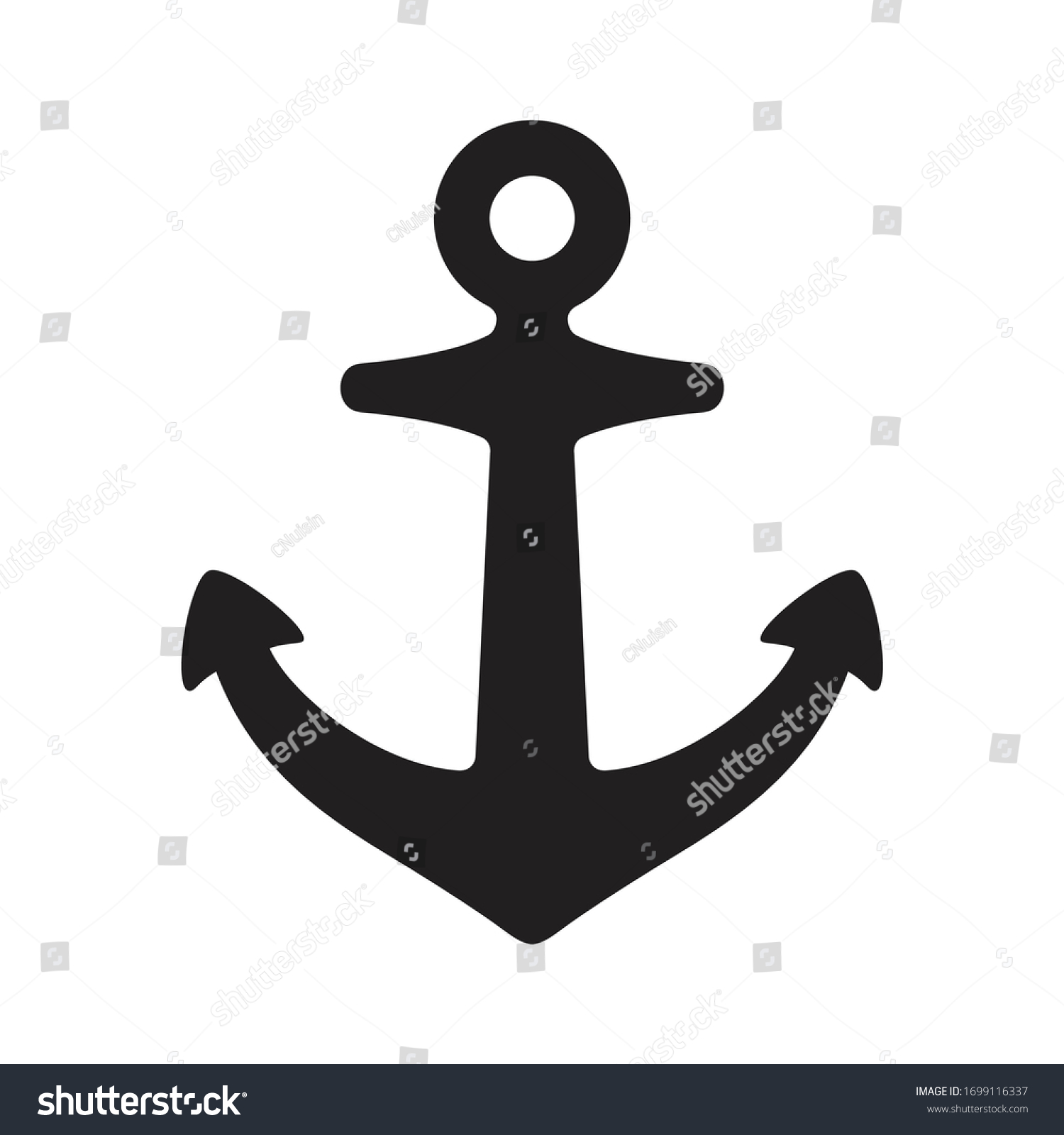 SVG of Anchor vector icon logo boat symbol pirate helm Nautical maritime simple illustration graphic doodle black design svg