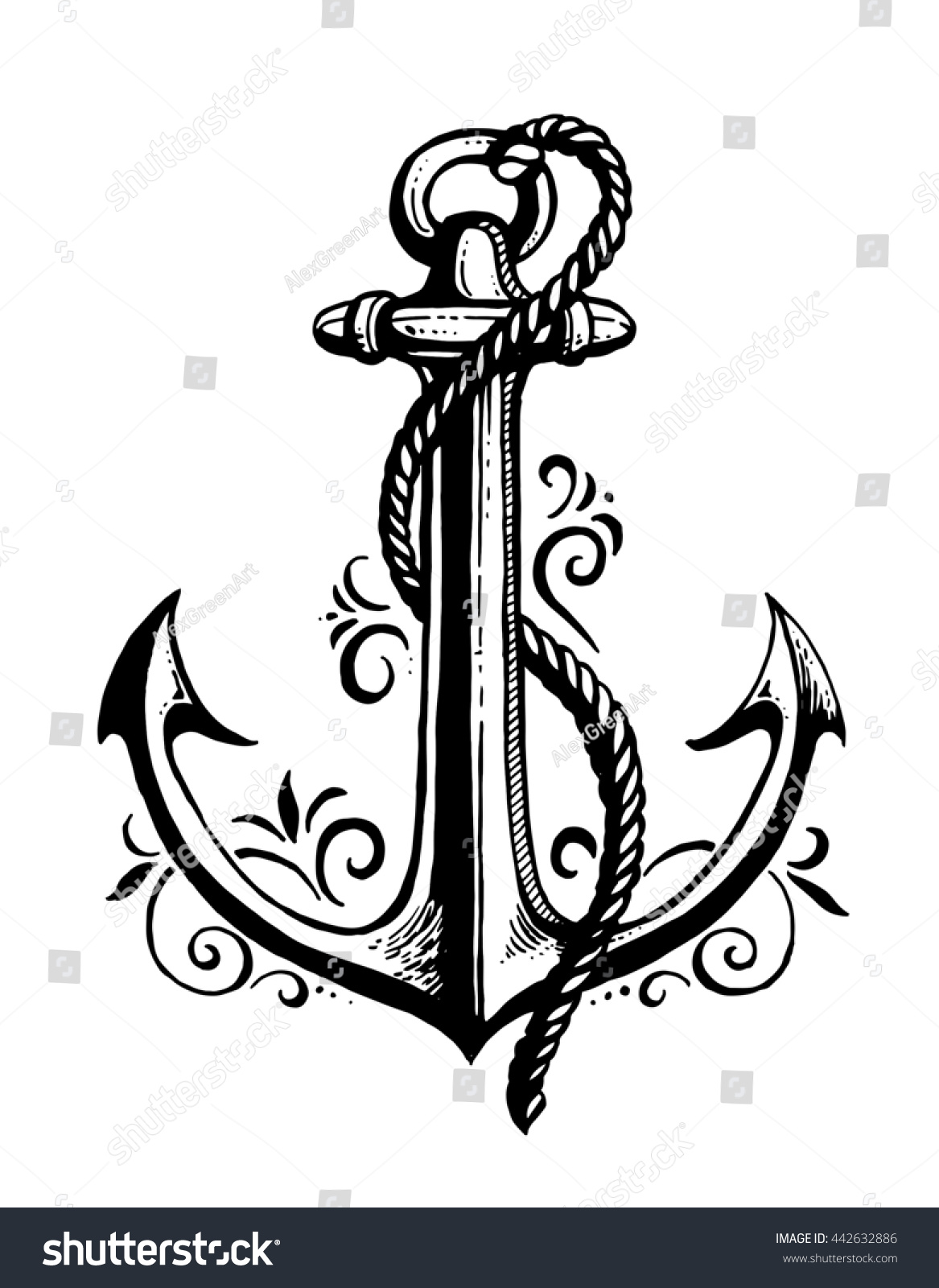 anchor vector illustration stock vector 442632886 anchor vector illustration stock vector 442632886