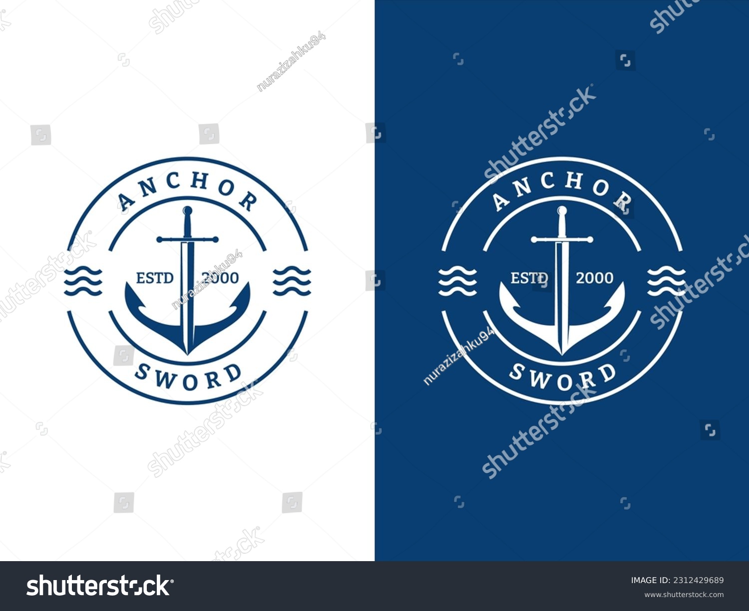 SVG of Anchor with sword symbol logo design vector svg