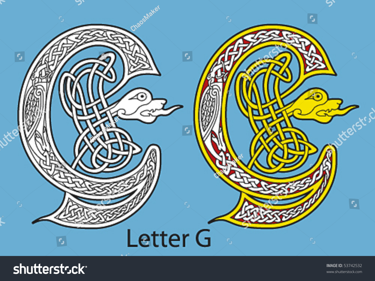 Ancient Celtic Alphabet (26 Letters) Stock Vector Illustration 53742532 ...