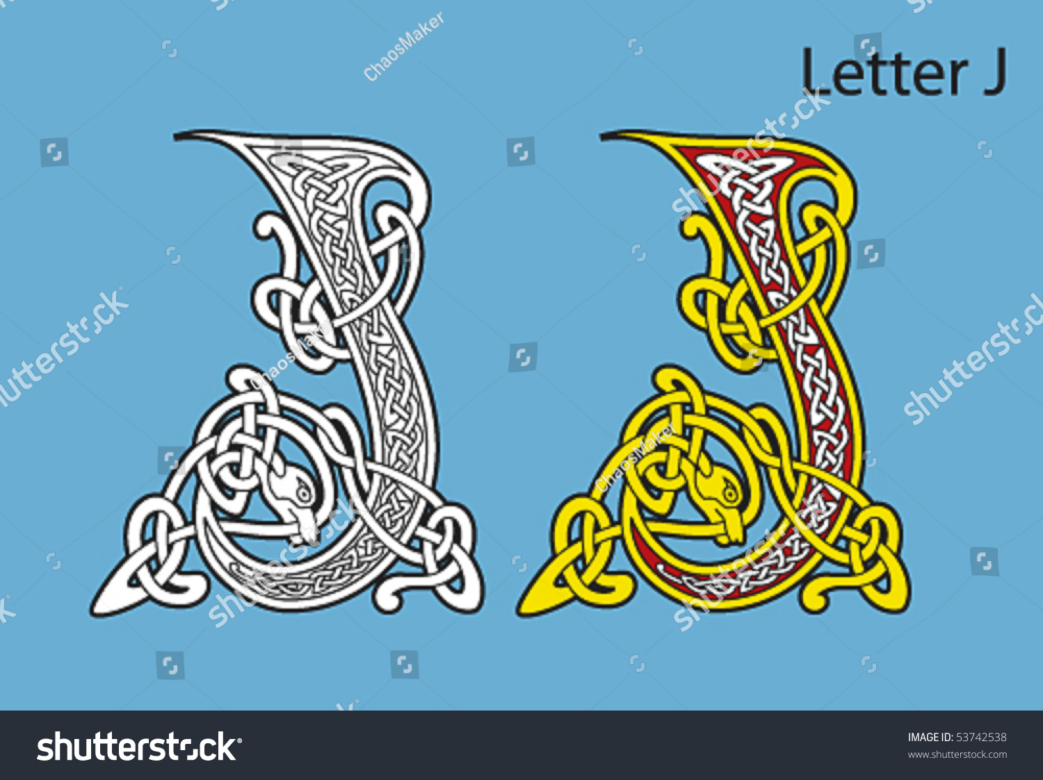 Ancient Celtic Alphabet (26 Letters) Stock Vector Illustration 53742538 ...