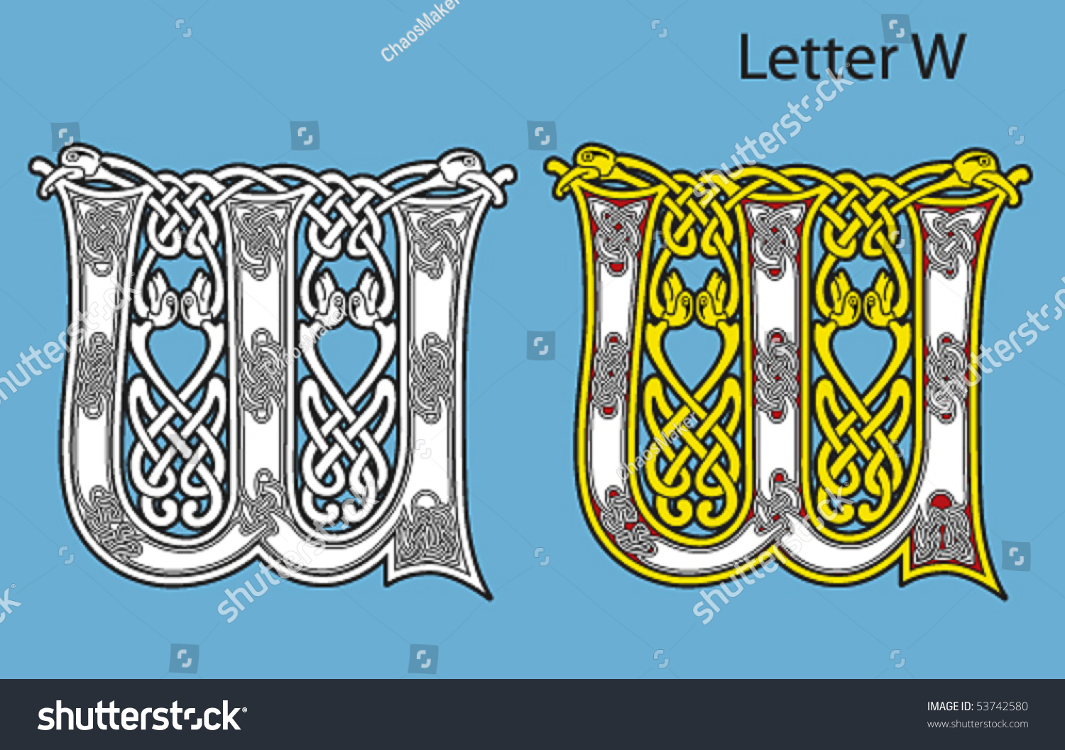 Ancient Celtic Alphabet 26 Letters Stock Vector (Royalty Free) 53742580