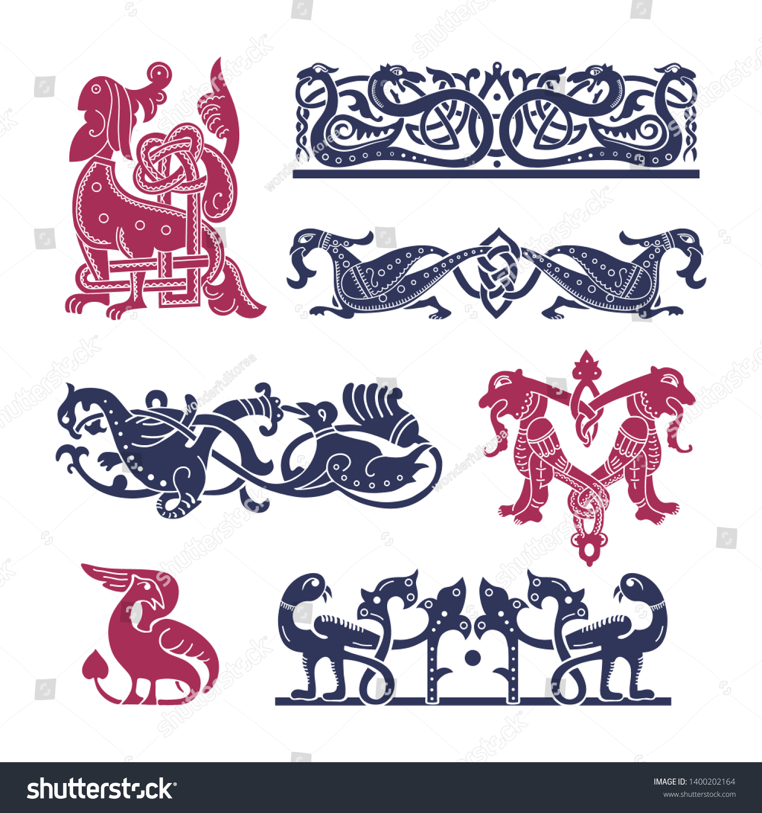 Ancient Celtic Old Russian Slavic Mythological Stock Vector