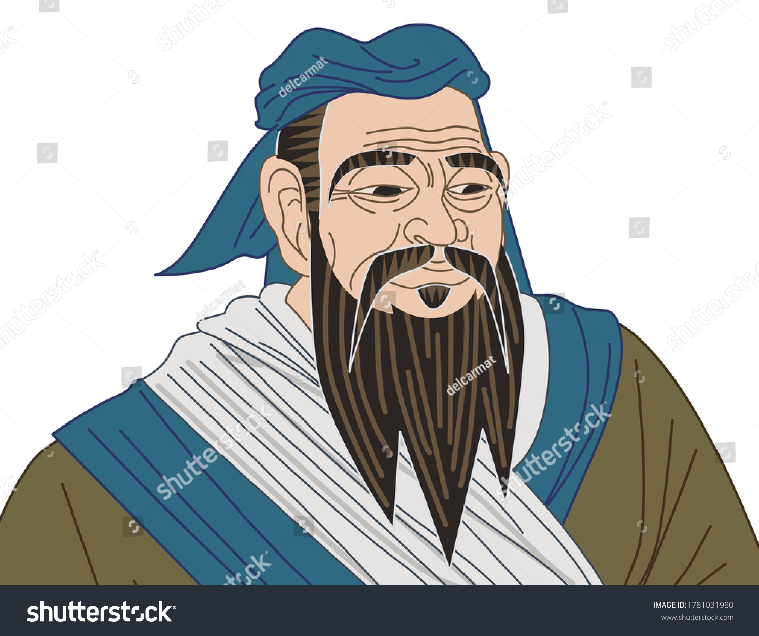 Ancient China Wise Philosopher Thinker Stock Vector (Royalty Free ...